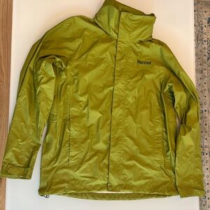Marmot Green Rain Jacket with Hood Size Medium